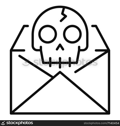 Hacking email icon. Outline hacking email vector icon for web design isolated on white background. Hacking email icon, outline style