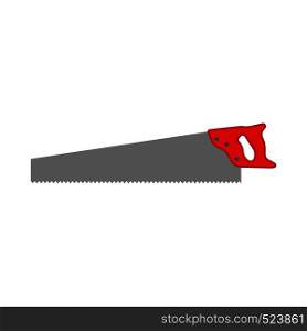 Hacksaw bow constructor tool vector equipment icon. Repair handle blade cut carpentry instrument. Manual craft side view