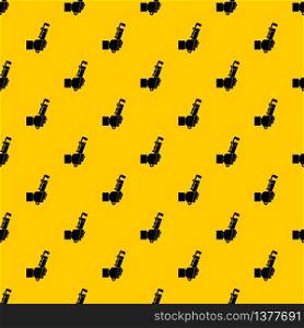 Hacksaw in man hand pattern seamless vector repeat geometric yellow for any design. Hacksaw in man hand pattern vector