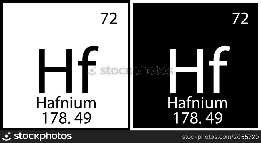 Hafnium chemical symbol. Science structure. Mendeleev table. Square frames. Flat art. Vector illustration. Stock image. EPS 10.. Hafnium chemical symbol. Science structure. Mendeleev table. Square frames. Flat art. Vector illustration. Stock image.