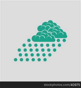 Hail icon. Gray background with green. Vector illustration.
