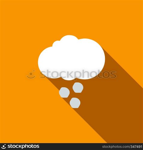Hail icon in flat style with long shadow. Hail icon, flat style