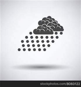Hail icon on gray background with round shadow. Vector illustration.