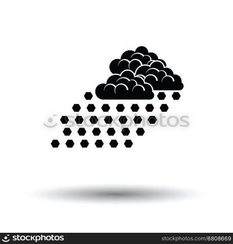 Hail icon. White background with shadow design. Vector illustration.