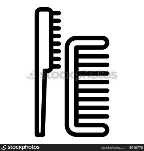 Hair brushes icon outline vector. Comb hairbrush. Haidresser tool. Hair brushes icon outline vector. Comb hairbrush