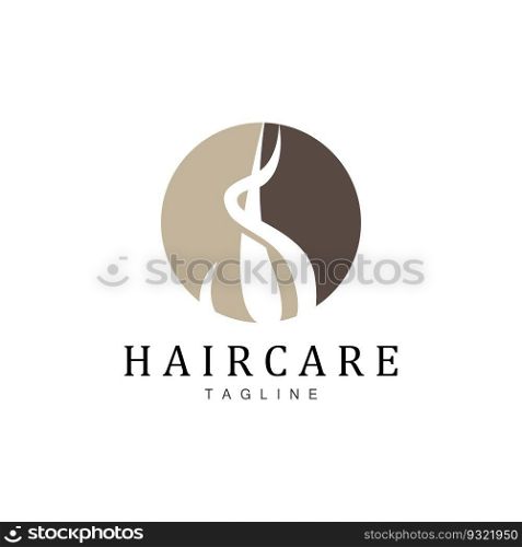 Hair Care Logo, Hair Skin Vector, Minimalist Simple Icon Template Design
