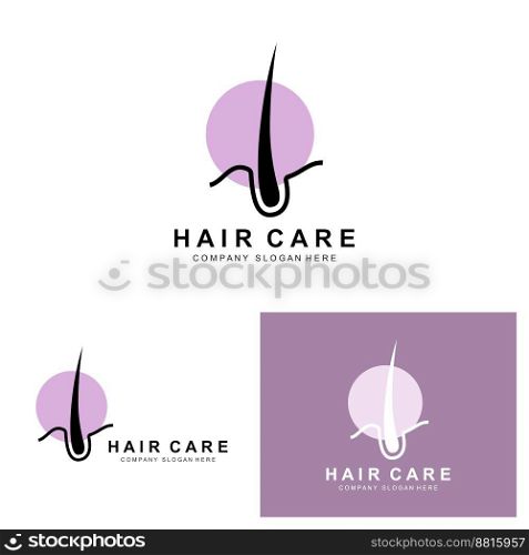 Hair Care Logo, Scalp Layer Design, Health Salon Brand Illustration
