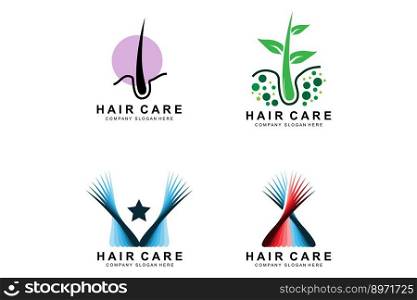 Hair Care Logo, Scalp Layer Design, Health Salon Brand Illustration