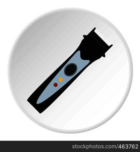Hair clipper icon in flat circle isolated vector illustration for web. Hair clipper icon circle