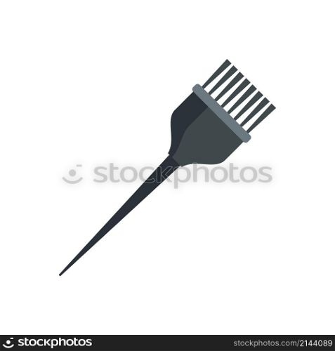 Hair color brush icon. Flat illustration of hair color brush vector icon isolated on white background. Hair color brush icon flat isolated vector