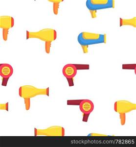 Hair Dryer Appliance Vector Color Icons Seamless Pattern. Modern and Retro Hairdryers Linear Symbols Pack. Beauty Parlor, Hairdresser Salon Equipment. Hair Styling Professional Tool Illustrations. Hair Dryer Appliance Vector Seamless Pattern