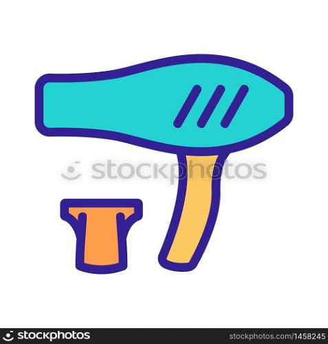 hair dryer concentrator with removable drying nozzle icon vector. hair dryer concentrator with removable drying nozzle sign. color symbol illustration. hair dryer concentrator with removable drying nozzle icon vector outline illustration