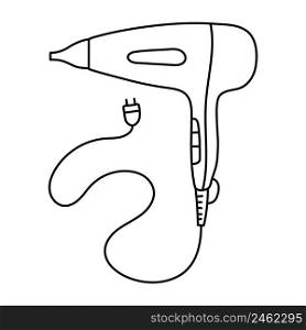 Hair dryer. Hairdressing equipment line sketch. Professional tool. Hand drawn doodle icon. Vector illustration. Barber symbol.. Hair dryer. Hairdressing equipment line sketch. Professional tool. Hand drawn doodle icon. Vector illustration. Barber symbol