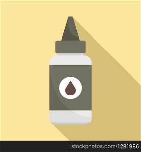 Hair dye bottle icon. Flat illustration of hair dye bottle vector icon for web design. Hair dye bottle icon, flat style