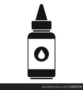 Hair dye bottle icon. Simple illustration of hair dye bottle vector icon for web design isolated on white background. Hair dye bottle icon, simple style