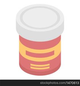 Hair dye jar icon. Isometric of hair dye jar vector icon for web design isolated on white background. Hair dye jar icon, isometric style