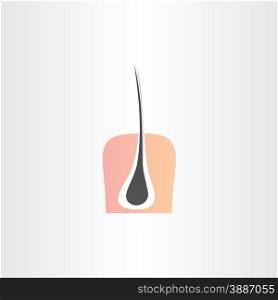 hair root strand and skin symbol design