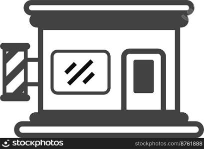 hair salon building illustration in minimal style isolated on background