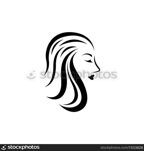 Hair salon logo vector icon illustration