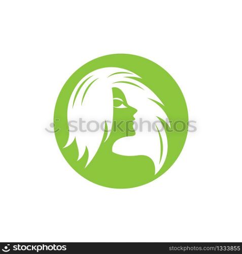 Hair salon logo vector icon illustration