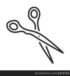 Hair Scissors Icon. Editable Bold Outline With Color Fill Design. Vector Illustration.