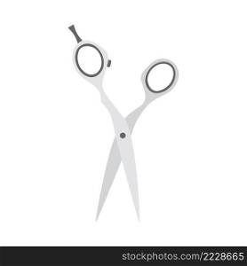 Hair Scissors Icon. Flat Color Design. Vector Illustration.