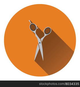 Hair scissors icon. Flat color design. Vector illustration.