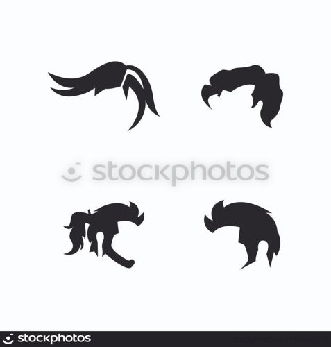 Hair style icon and symbol vector template illustration