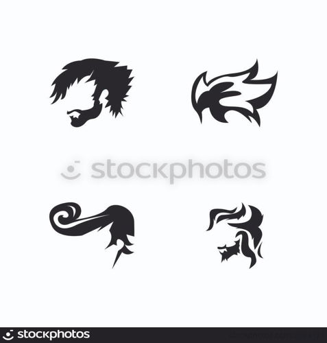 Hair style icon and symbol vector template illustration