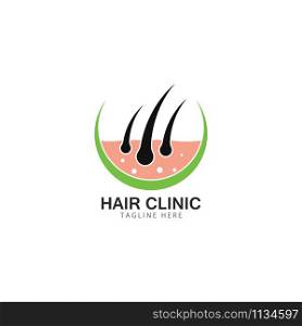 hair treatment dermatology logo template icon vector illustration design