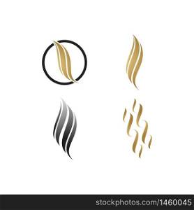 Hair wave logo vector flat design