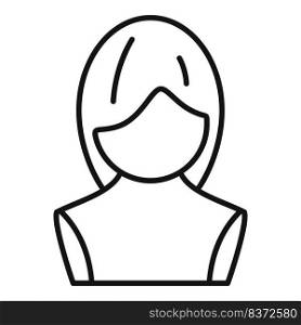 Hair wig icon outline vector. Head style. Fashion girl. Hair wig icon outline vector. Head style