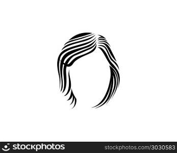 hair woman and face logo and symbols . hair woman and face logo