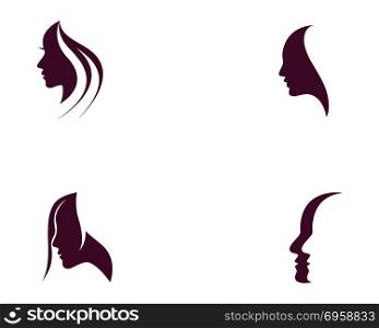 hair woman and face logo and symbols ,,. hair woman and face logo and symbols