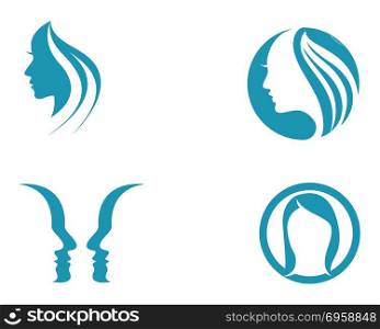 hair woman and face logo and symbols ,,. hair woman and face logo and symbols