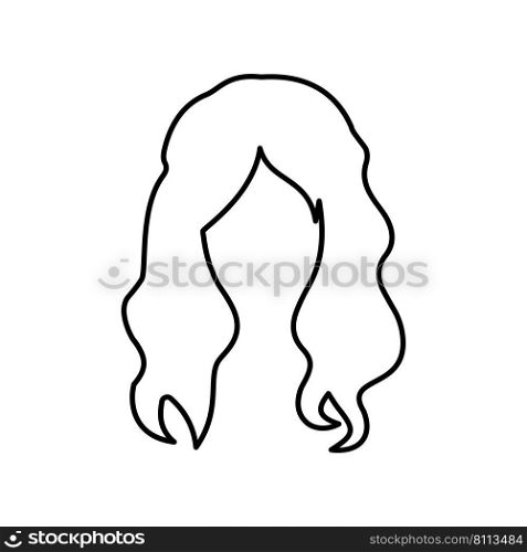 Hair women line icon