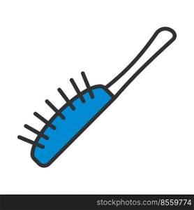 Hairbrush Icon. Editable Bold Outline With Color Fill Design. Vector Illustration.
