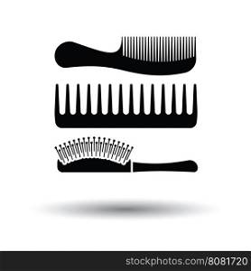 Hairbrush icon. White background with shadow design. Vector illustration.