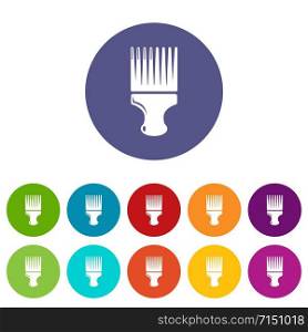 Haircut fix comb icons color set vector for any web design on white background. Haircut fix comb icons set vector color