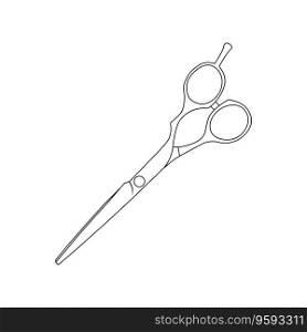 Haircut scissors outline icon on white background vector image
