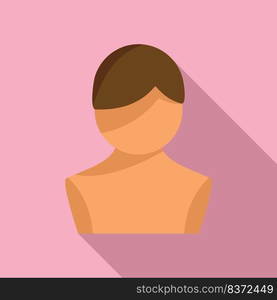 Haircut wig icon flat vector. Long head. Short beauty. Haircut wig icon flat vector. Long head