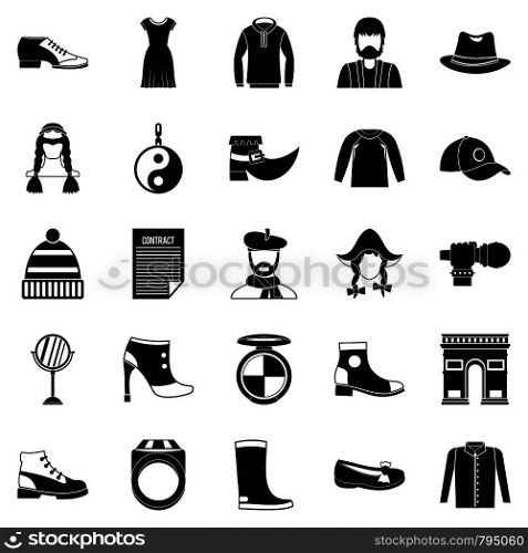 Hairdresser icons set. Simple set of 25 hairdresser vector icons for web isolated on white background. Hairdresser icons set, simple style
