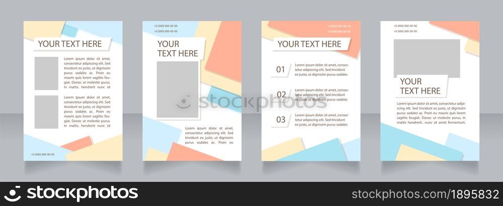 Hairdressing service promo blank brochure layout design. Hair style. Vertical poster template set with empty copy space for text. Premade corporate reports collection. Editable flyer paper pages. Hairdressing service promo blank brochure layout design