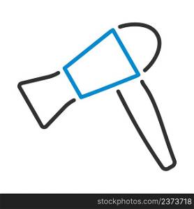 Hairdryer Icon. Editable Bold Outline With Color Fill Design. Vector Illustration.
