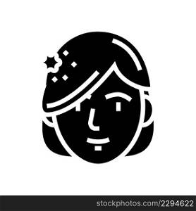 hairstyle fashion glyph icon vector. hairstyle fashion sign. isolated contour symbol black illustration. hairstyle fashion glyph icon vector illustration