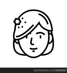 hairstyle fashion line icon vector. hairstyle fashion sign. isolated contour symbol black illustration. hairstyle fashion line icon vector illustration