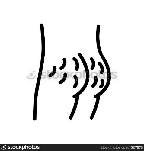 hairy ass icon vector. hairy ass sign. isolated contour symbol illustration. hairy ass icon vector outline illustration