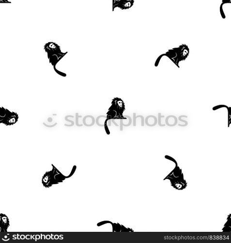 Hairy monkey pattern repeat seamless in black color for any design. Vector geometric illustration. Hairy monkey pattern seamless black