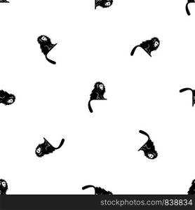 Hairy monkey pattern repeat seamless in black color for any design. Vector geometric illustration. Hairy monkey pattern seamless black