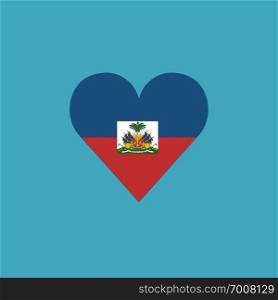 Haiti flag icon in a heart shape in flat design. Independence day or National day holiday concept.